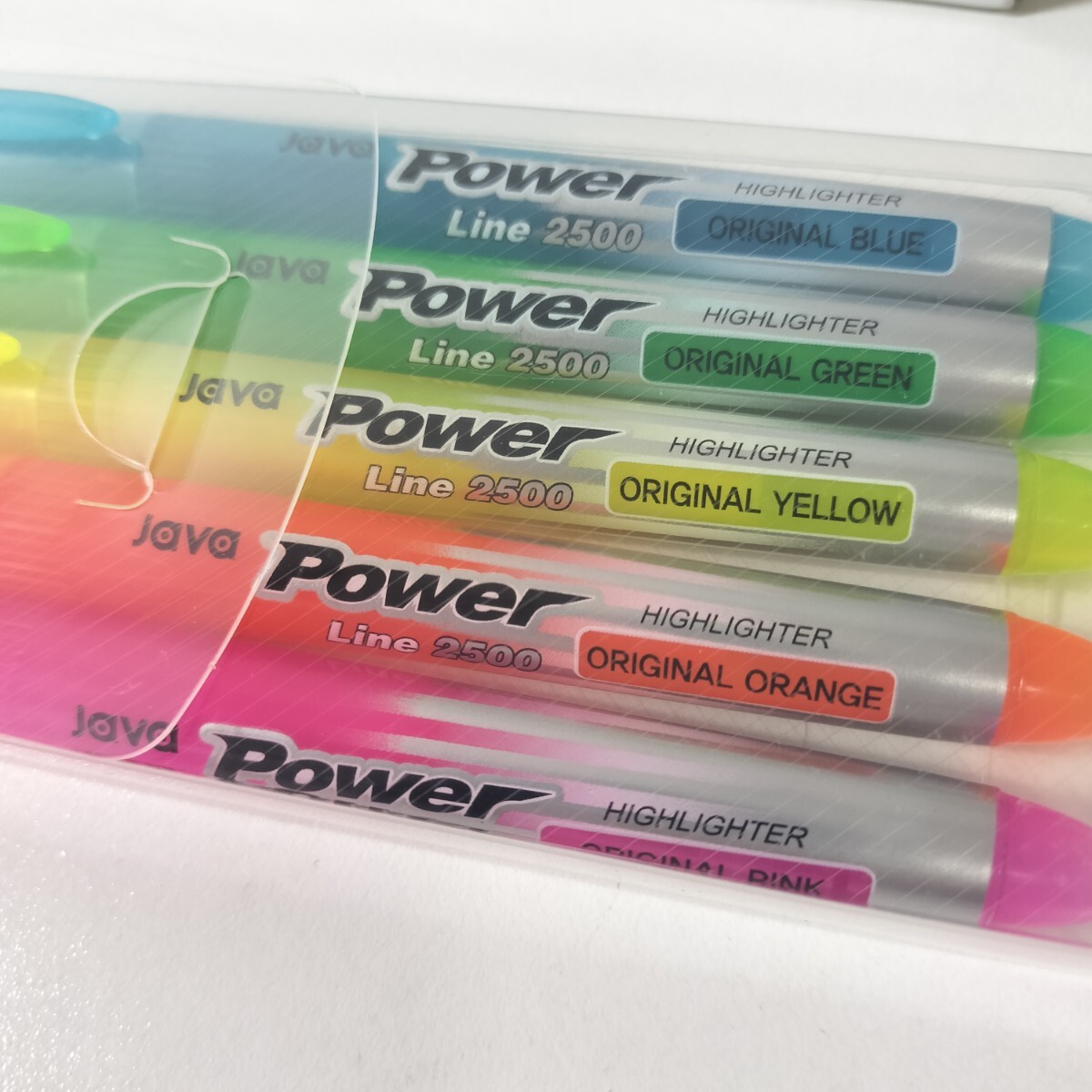 韓國(guó)制 Java Power Line 2500 HIGHLIGHTER ORIGINAL ジャバ パワーライン ハイライター 蛍光ペン 5色セット 未使用 [日本生命 ノベルティ]
