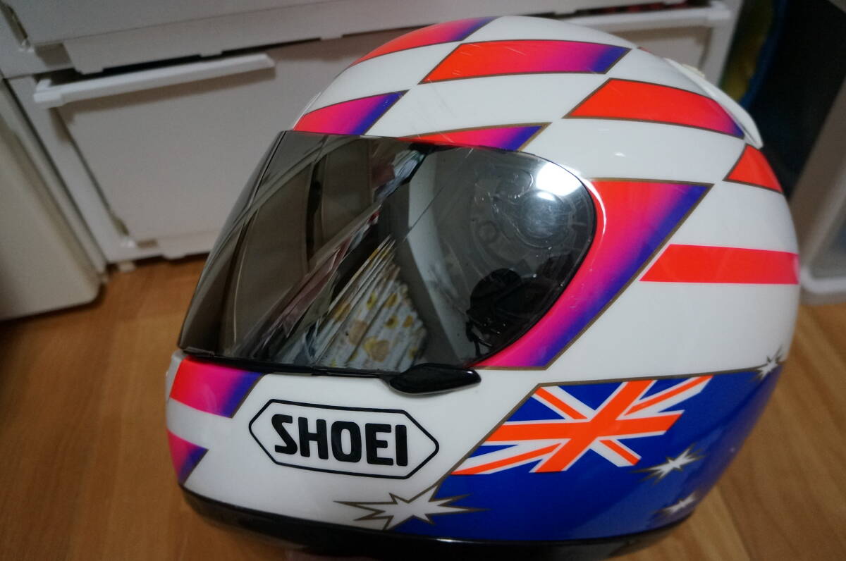 SHOEI X-8SP ワイン ガードナー 選手 レプリカ ヘルメット Wayne Gardner 內(nèi)裝修理済 HONDA ロスマンズ NSR RVF Rothmans OKI