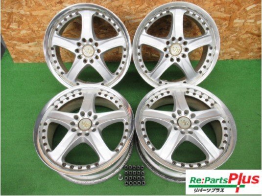 ★3211AMZ RAYS' VOLKRACING 17×7.0JJ 5/114.3 +44 AV3 WHEEL ボルクレーシング レイズ 専用ナット付 4本 中古_画像1