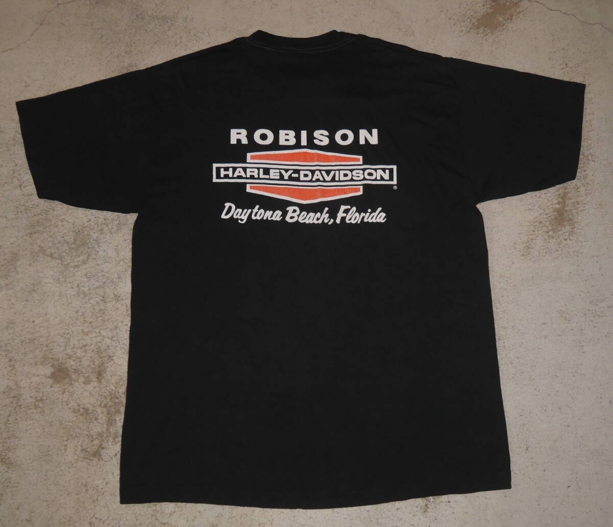 HARLEY-DAVIDSONビンテージ古著TシャツMADE IN USAアメリカ制ショベルバイクT80パン3D EMBLEM80Rockナックル中古1980年代1990年代イーグル