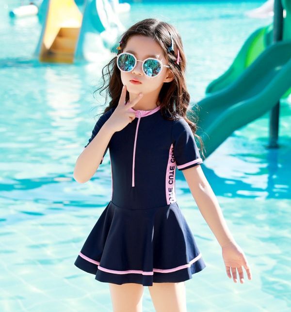 ピンク M 90㎝ 水著 ワンピース 女の子 ガールズ水著 スクール水著 ベビー水著 子供用水著 幼稚園 保育園 小學(xué)生 水泳教室 海 夏