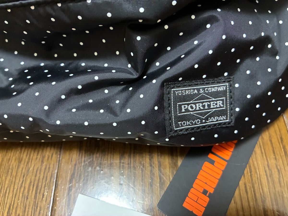 新品 未使用 HEAD PORTER BLACKBEAUTY ドットウエストバッグ _画像5