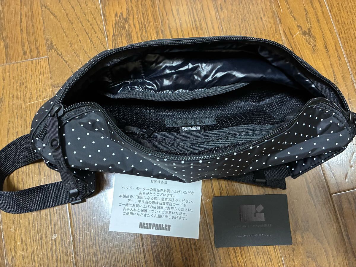 新品 未使用 HEAD PORTER BLACKBEAUTY ドットウエストバッグ _画像6