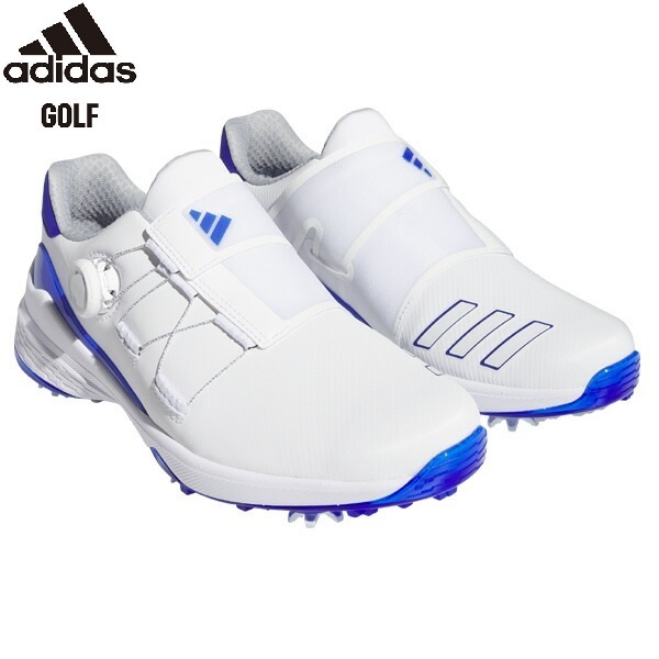 ?スピード発送 新品未使用 adidas Golf ZG23 BOA(TRI-WRAP BOA構(gòu)造) ダイヤル式ゴルフシューズ GY9715(ホワイト×ブルー)２６．０ＣＭ
