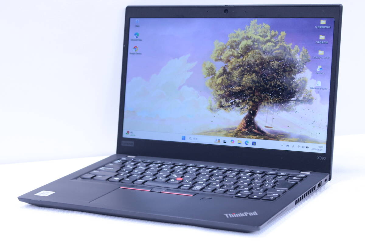 1円～ 薄型軽量 Lenovo ThinkPad X390 i5-10210U 8G NVMeSSD256G 13.3インチFHD Windows11 打ちやすさ高評価キーボード