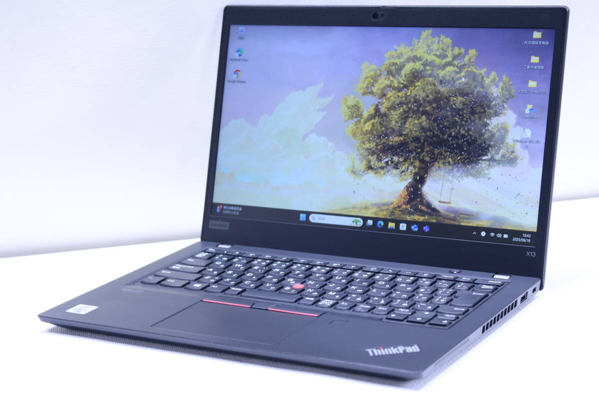 即配 バッテリー良好 薄型軽量 ThinkPad X13 Gen1 i5-10310U 8G NVMeSSD256G 13.3インチFHD Windows11 BAA評価