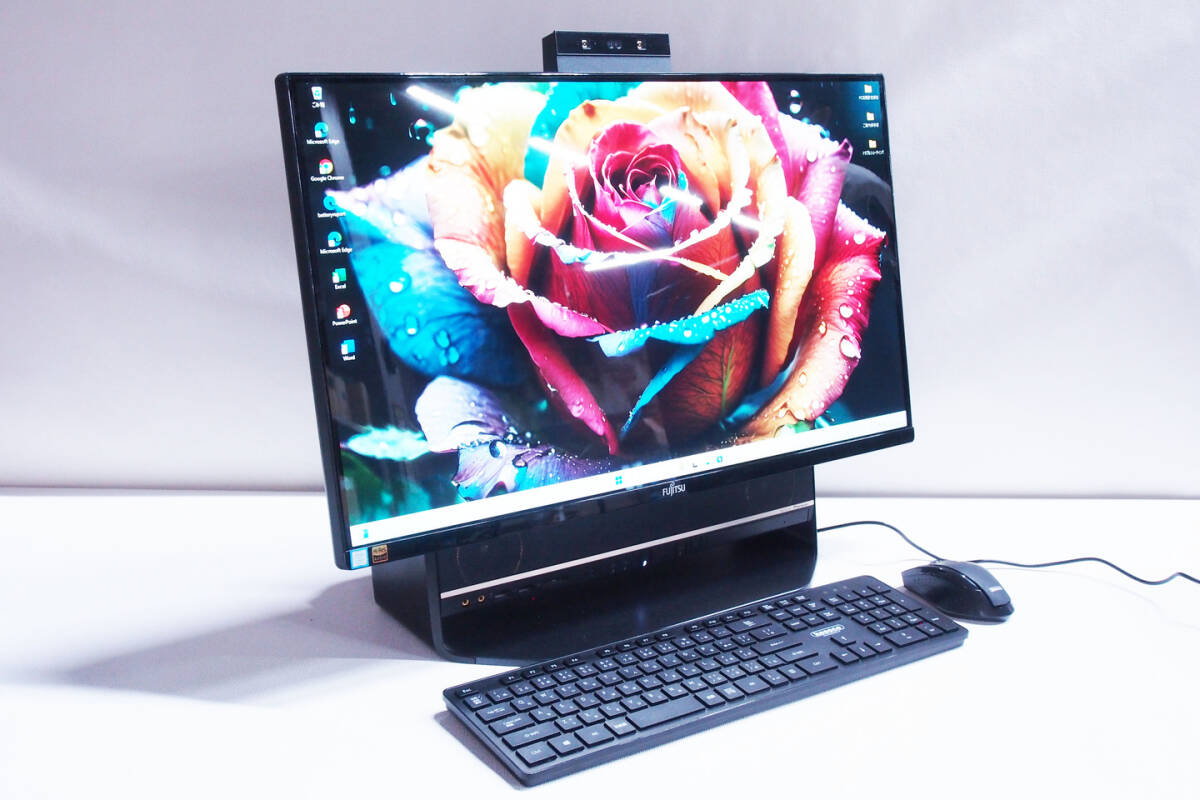 1円～ 27インチFHD Corei7 Office2019 ESPRIMO FH90/B3 ブラック i7-7700HQ メモリ16G HDD3T DVD Windows11 CBC評(píng)価