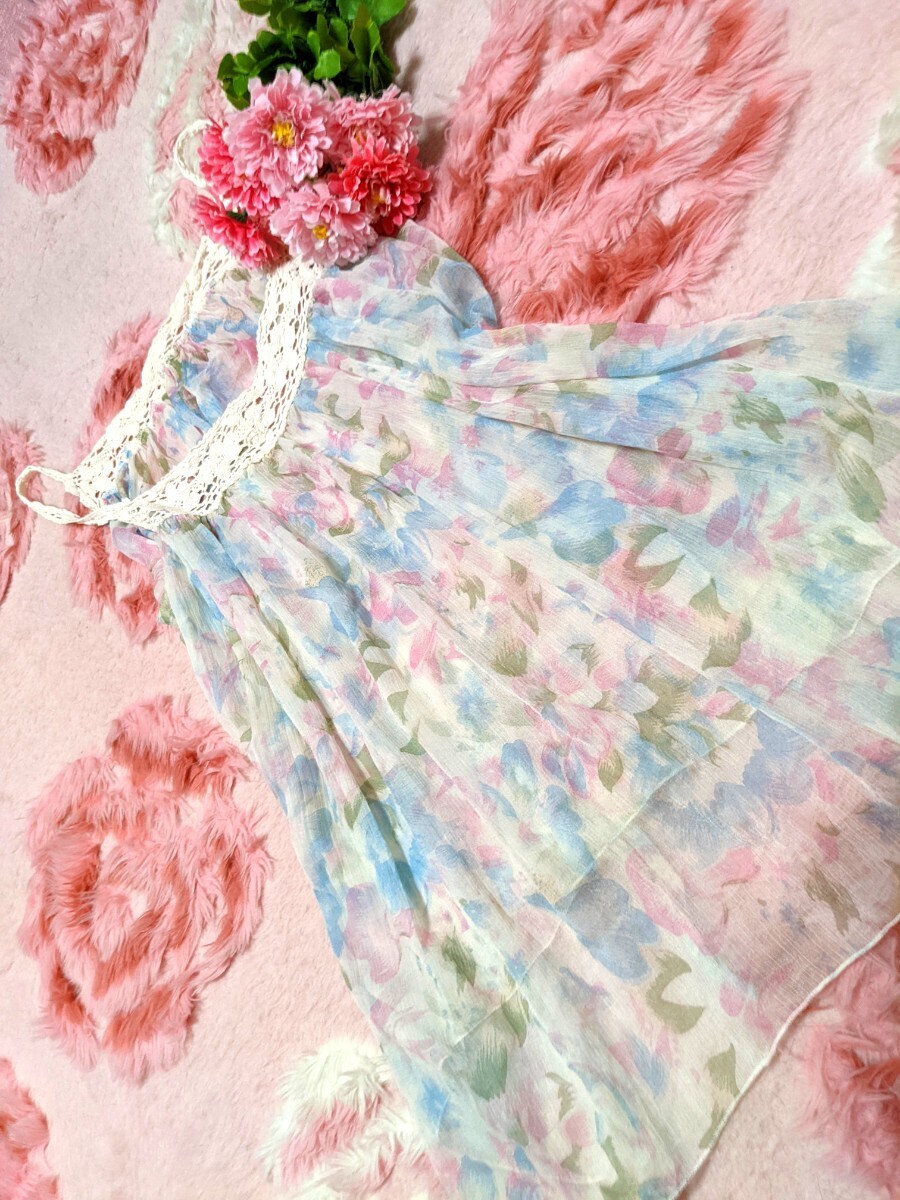 Olive de Olived◆淡い◆パステルカラー◆7色◆ぼかし◆花柄◆サラサラ◆キャミソール