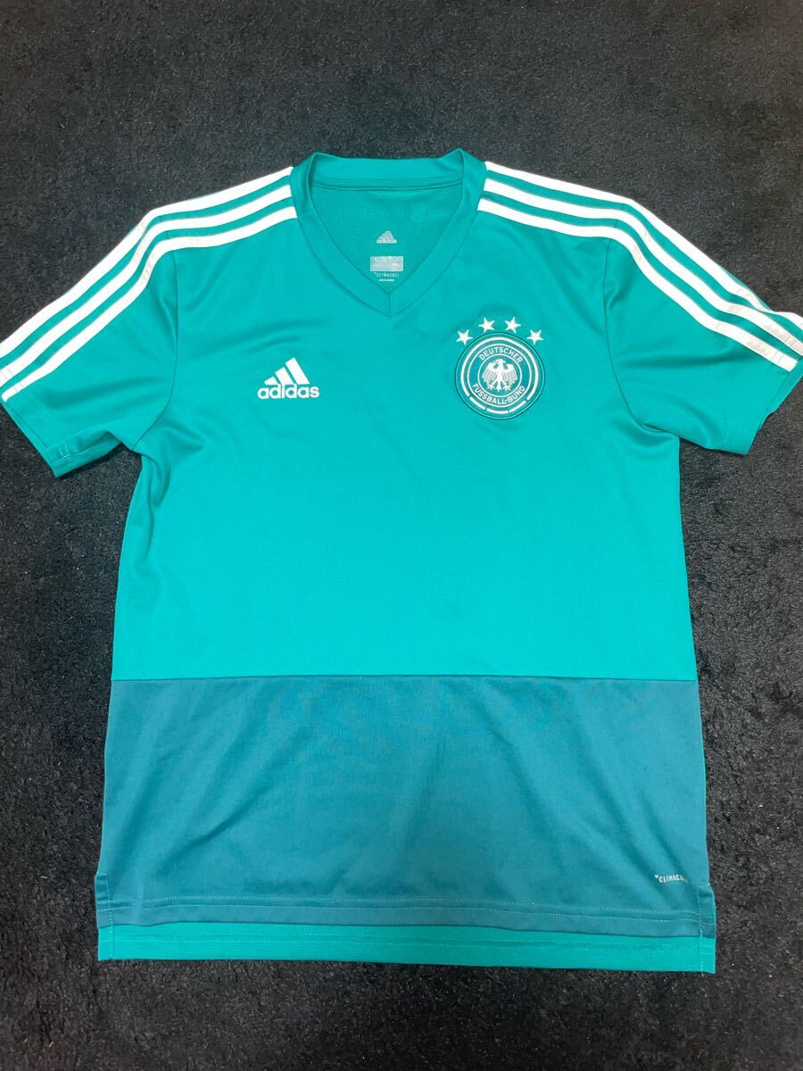 即決 送料無料 サッカー ドイツ代表 トレーニングシャツ プラシャツ アディダス制 サイズ消えかかっていて不明 