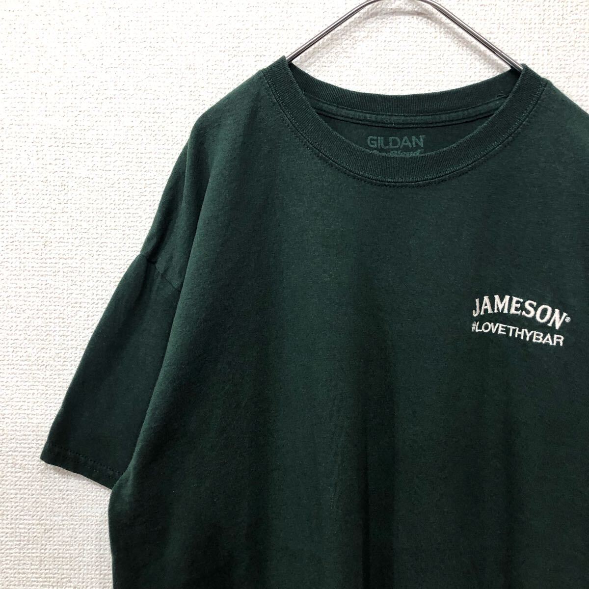 ギルダン　tシャツ 刺繍ロゴ　ワンポイント　アメリカ古着　L 1573