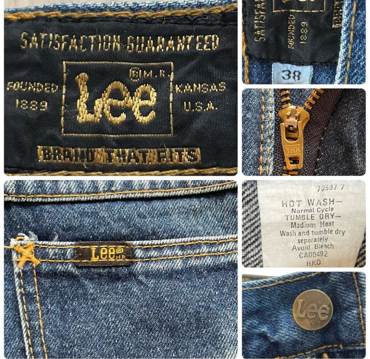 Lee リー W38 実97 70s 80s 90s ストレート メンズ Leeジップ ジーパン デニム 200 101 ビンテージ 