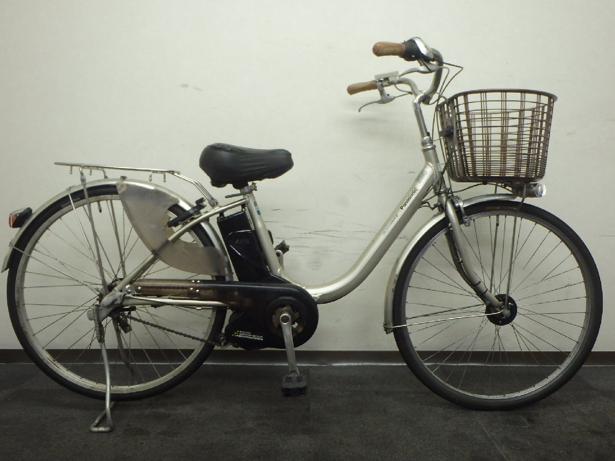 中古電動アシスト自転車 １円売切り!!機(jī)関良好 パナソニック　ビビ?ライトU　 【大坂?兵庫?京都?奈良】は送料3800円でお屆け!!