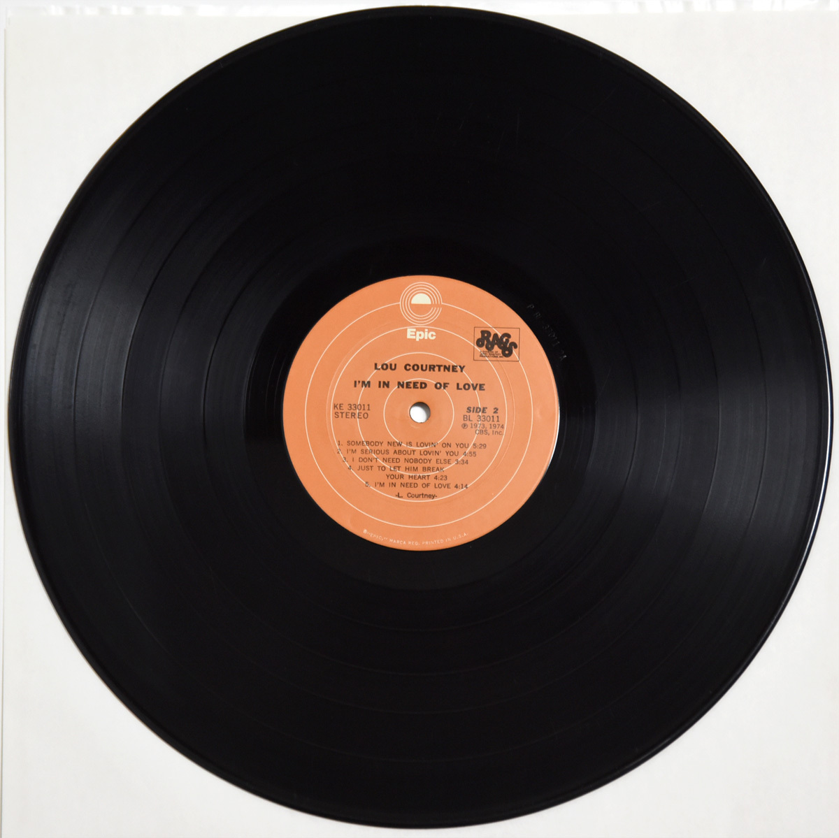  очень редкий запись US оригинал Lou Courtney / I'm In Need Of Love 1974 год Press прослушивание возможно Epic KE 33011 LP Roo * пальто колено свободный душа 