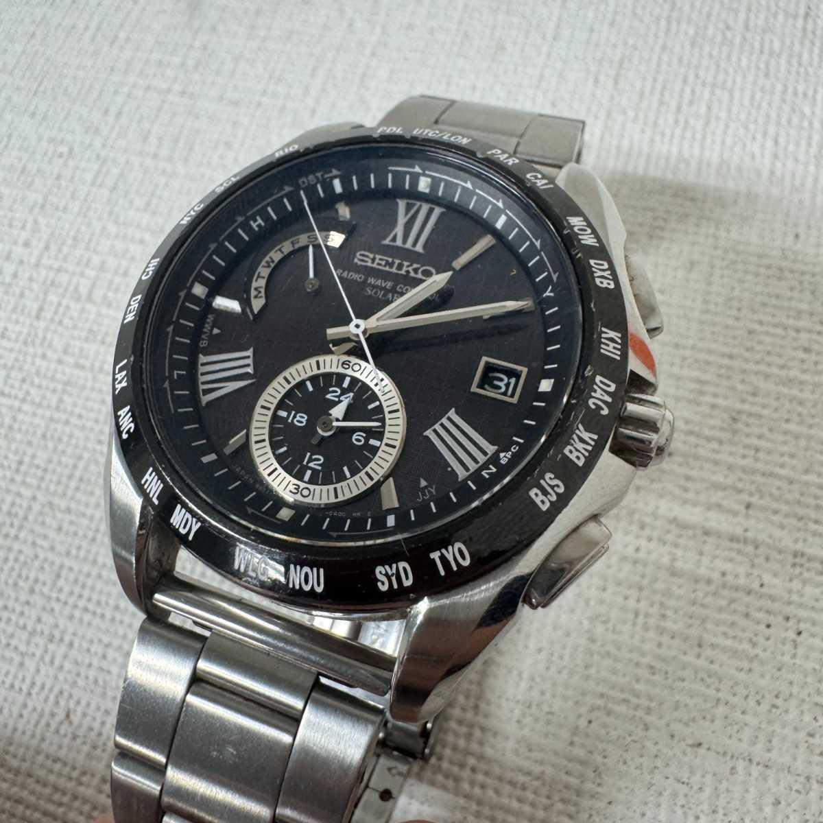 250529UD★時(shí)計(jì) SEIKO セイコー ブライツ ソーラー電波 メンズ 黒 8B54-0AG0 SEIKO BRIGHTZ SAGA099 