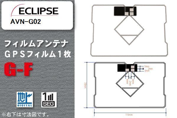 GPS一體型フィルムアンテナ 1枚 高感度 ワンセグ フルセグ 地デジ イクリプス ECLIPSE 用 AVN-G02