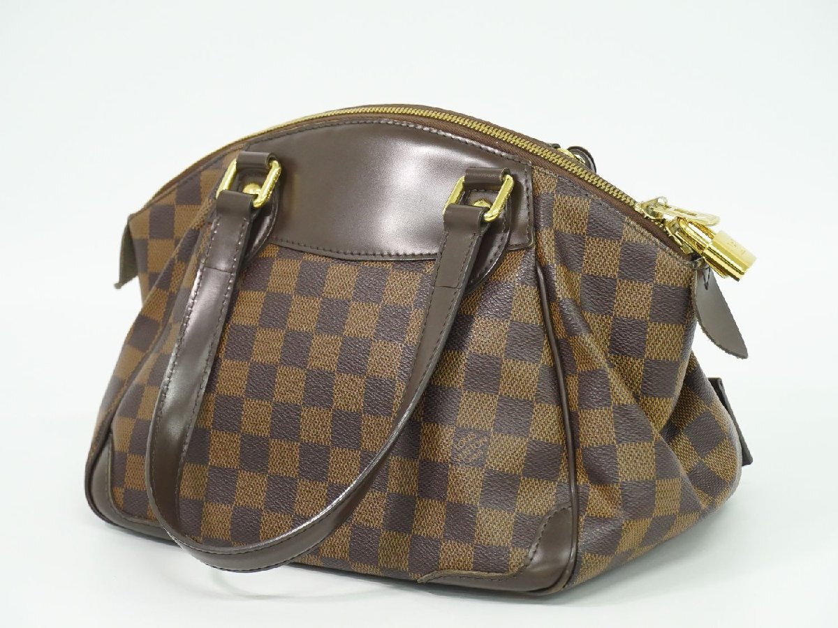 本物 ルイヴィトン LOUIS VUITTON LV ヴェローナ PM ダミエ エベヌ トートバッグ ハンドバッグ ブラウン N41117