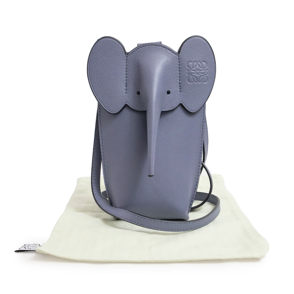 （未使用　展示品）ロエベ LOEWE エレファント ポケット ショルダーバッグ 斜め掛け 象 ゾウ クラシックカーフ レザー ブルー C623B02X04