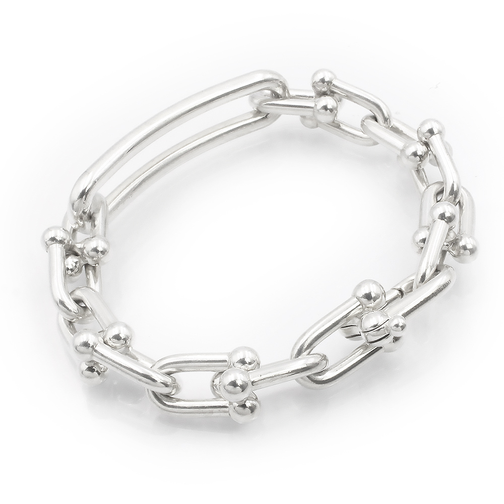 （中古）ティファニー TIFFANY&Co. ハードウェア ミディアム リンク スモールサイズ ブレスレット SV925 スターリングシルバー 63104159