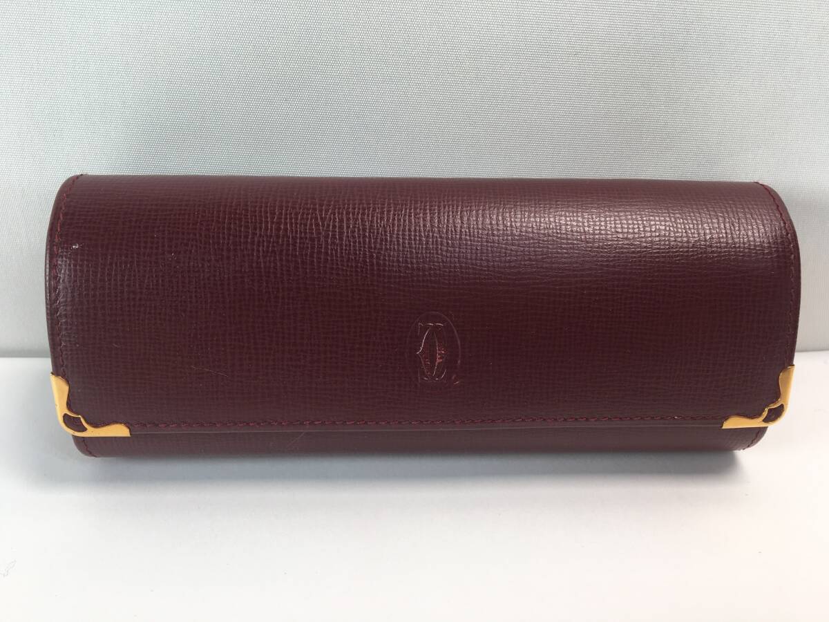 u4500 正規良品 Cartier カルティエ レザー 本革 眼鏡/メガネケース ボルドー [パケプラ無料]