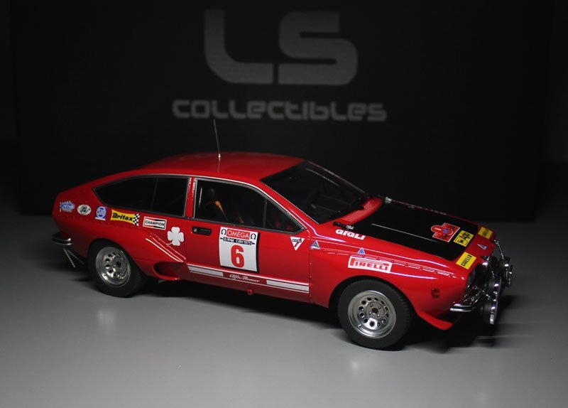 ▲超希少！LS087A！世界限定！LS 1/18 アルファロメオ Alfa Romeo Alfetta GT GR.2 1975 #6 First place Rally 新品 Resin Model