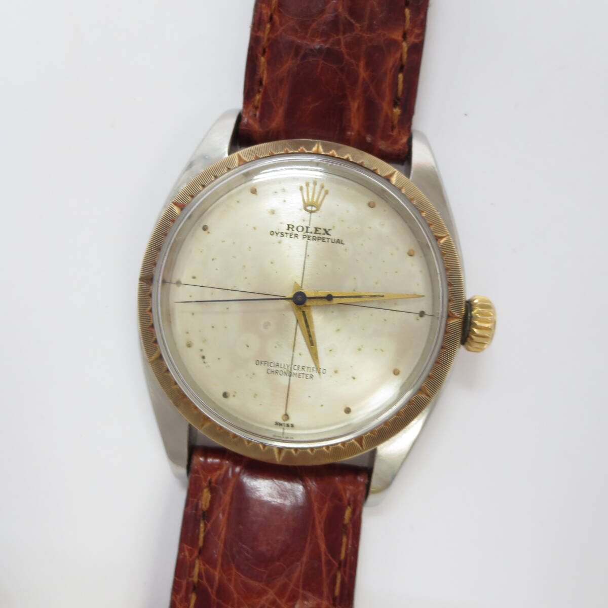 ロレックス　ROLEX　Ref.6582　ゼファー　オイスターパーペチュアル　自動巻　14金無垢ベゼル　K14　1960sアンティーク　本物　レア品