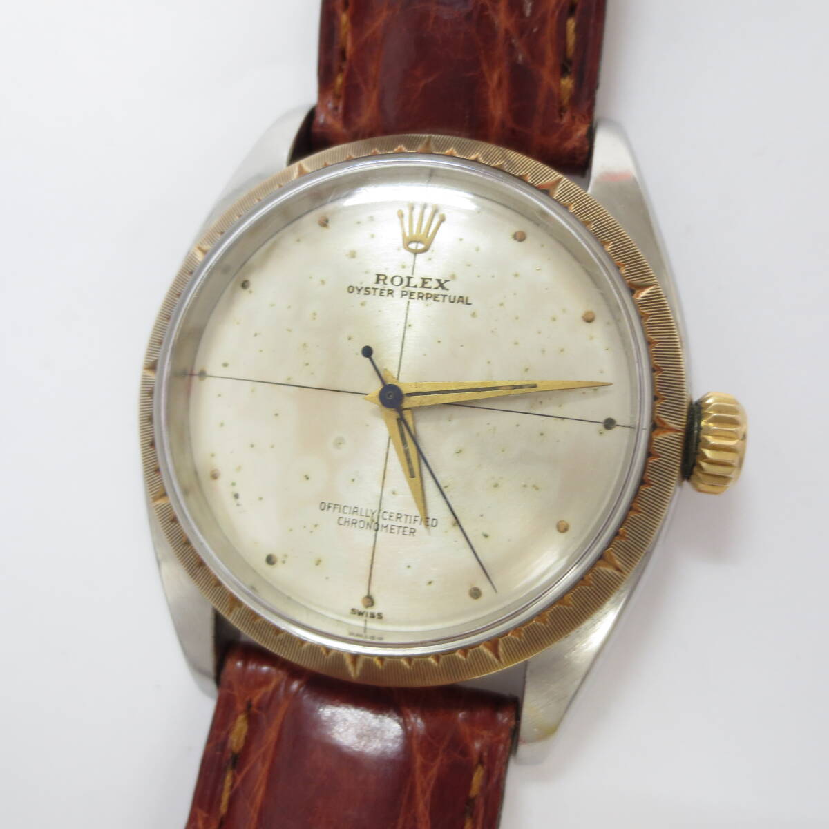 ロレックス　ROLEX　Ref.6582　ゼファー　オイスターパーペチュアル　自動巻　14金無垢ベゼル　K14　1960sアンティーク　本物　レア品