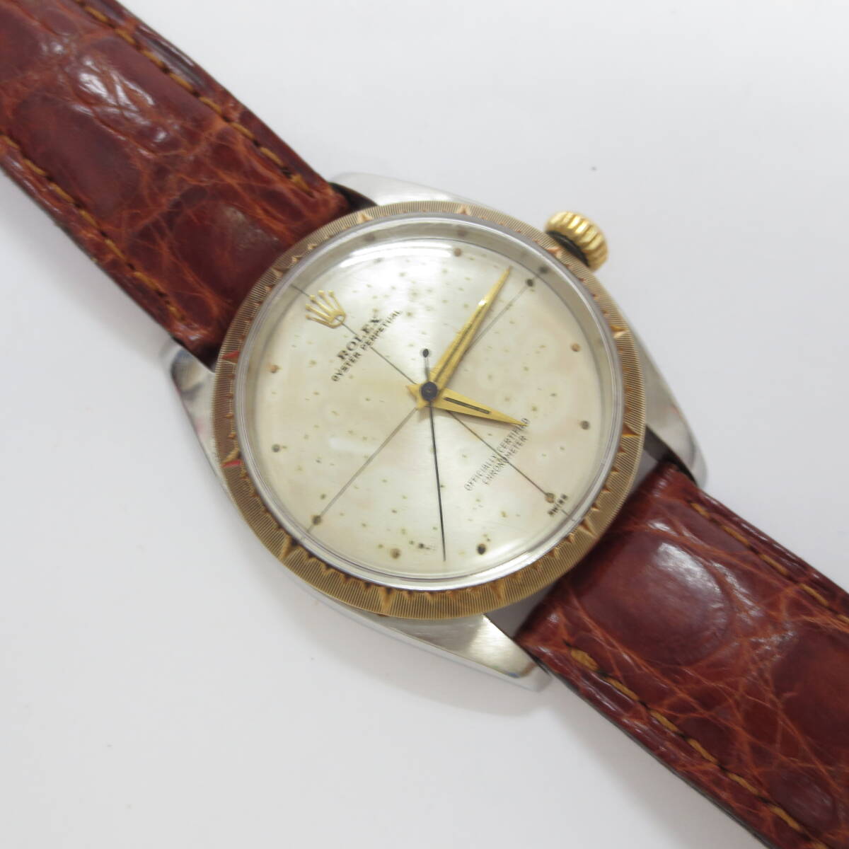 ロレックス　ROLEX　Ref.6582　ゼファー　オイスターパーペチュアル　自動巻　14金無垢ベゼル　K14　1960sアンティーク　本物　レア品