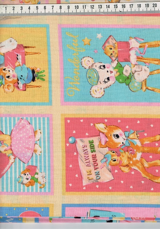 ★国産コットン Sweeｔ Ｒｕｓｈ アニマル パネル生地 サイズ約 50ｃｍ×110ｃｍ