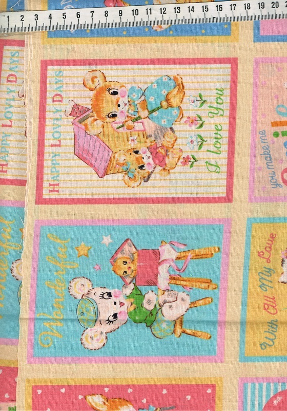 ★国産コットン Sweeｔ Ｒｕｓｈ アニマル パネル生地 サイズ約 50ｃｍ×110ｃｍ