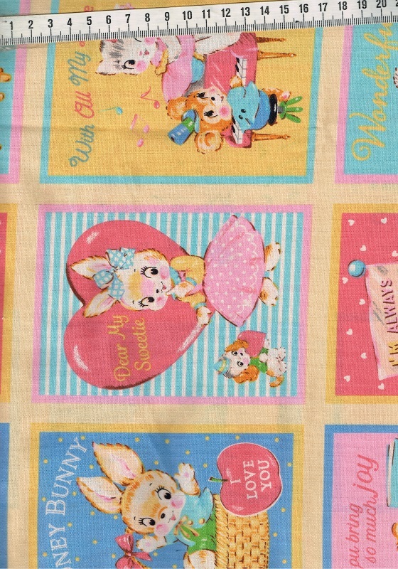 ★国産コットン Sweeｔ Ｒｕｓｈ アニマル パネル生地 サイズ約 50ｃｍ×110ｃｍ