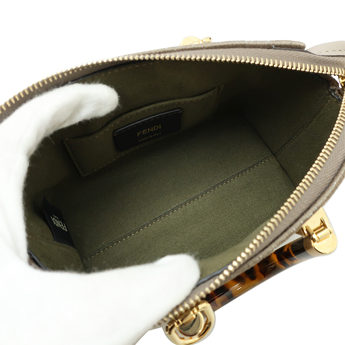 FENDI フェンディ バイザウェイ ミニ 2wayバッグ フェルト ズッカ ベージュ 8BS067 未使用品◆Nランク