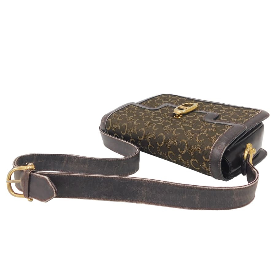 1 иен # Celine сумка на плечо C Macadam оттенок коричневого парусина × кожа женский CELINE #E.Bgo.tI-12