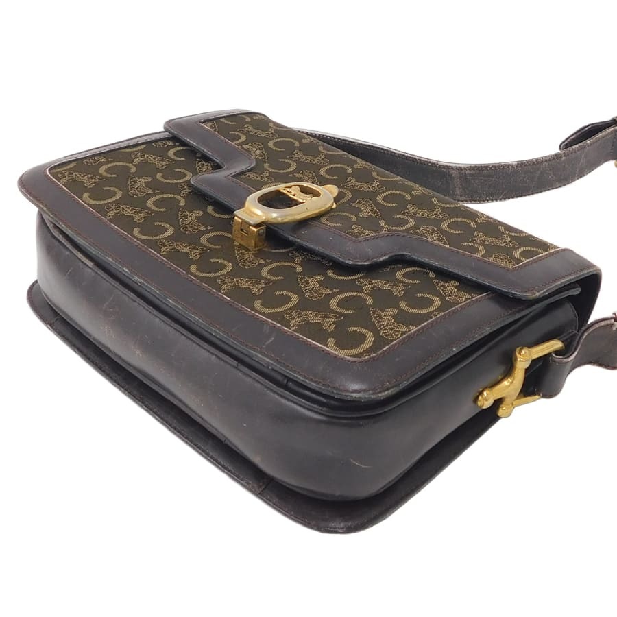 1 иен # Celine сумка на плечо C Macadam оттенок коричневого парусина × кожа женский CELINE #E.Bgo.tI-12