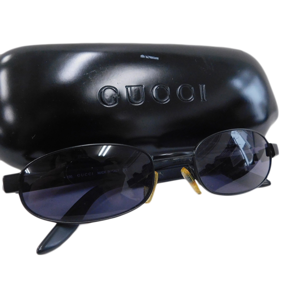 1円■ 美品 グッチ サングラス GG1640S ブラック系 プラスチック 普段使い GUCCI ■E.Bss.pS-17