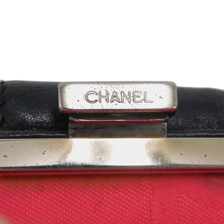 1円■ 美品 シャネル 財(cái)布 ブラック×ホワイト系 レザー カンボンライン 普段使い レディース CHANEL ■E.Csl.aT-18