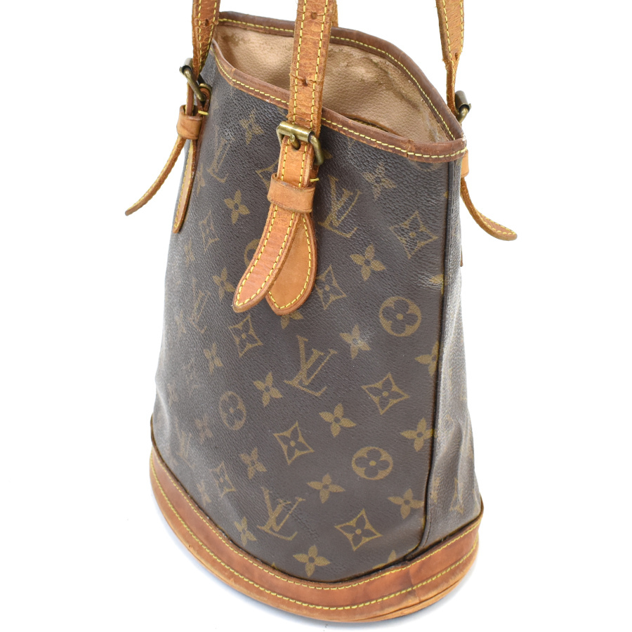1円◆定価18萬 LOUIS VUITTON ルイヴィトン トートバッグ バケットPM M42238 モノグラム ブラウン◆K.Cip.lA-14