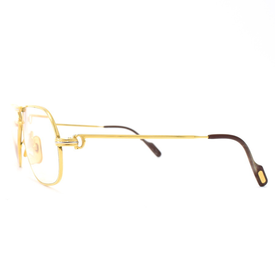 1円◆Cartier カルティエ メガネフレーム 眼鏡 トリニティ メタル ゴールド◆K.Cmg.lA-16