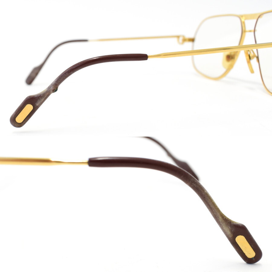 1円◆Cartier カルティエ メガネフレーム 眼鏡 トリニティ メタル ゴールド◆K.Cmg.lA-16