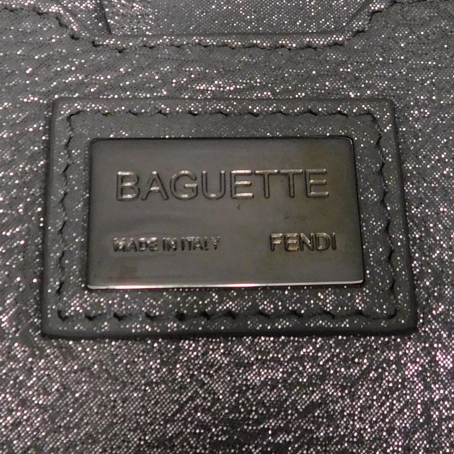 1円■極美品 フェンディ ハンドバッグ シルバー系 キャンバス ズッカ マンマバゲット ラメ FENDI ■E.Coo.pD-25