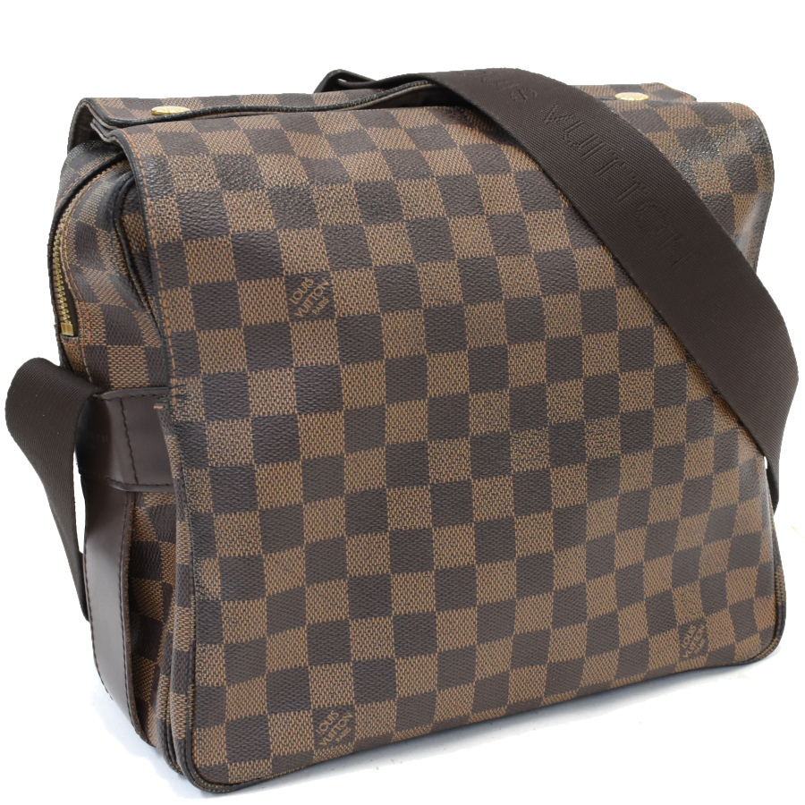 1円◆定価18萬 良品 LOUIS VUITTON ルイヴィトン ショルダーバッグ ナヴィグリオ N45255 ダミエエベヌ ブラウン◆E.Cso.tI-02