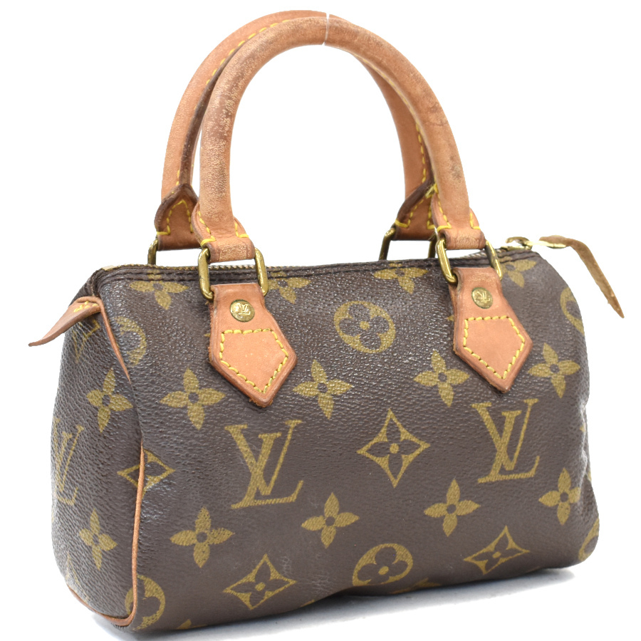 1円◆定価9萬 LOUIS VUITTON ルイヴィトン ハンドバッグ ミニスピーディ M41534 モノグラム ブラウン◆E.Cmr.aT-02
