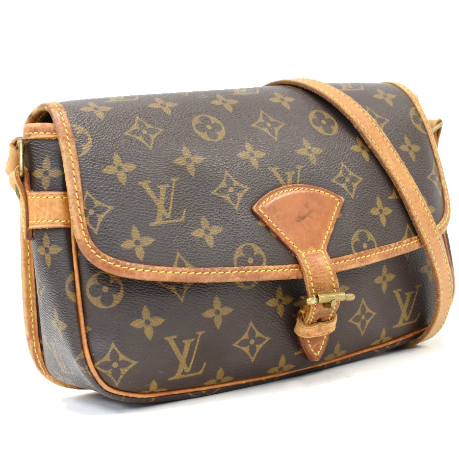 1円◎定価15萬 良品 LOUIS VUITTON ルイヴィトン ショルダーバッグ ソローニュ M42250 モノグラム ブラウン◎E.Cre.pD-02