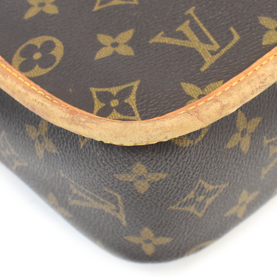 1円◎定価15萬 良品 LOUIS VUITTON ルイヴィトン ショルダーバッグ ソローニュ M42250 モノグラム ブラウン◎E.Cre.pD-02