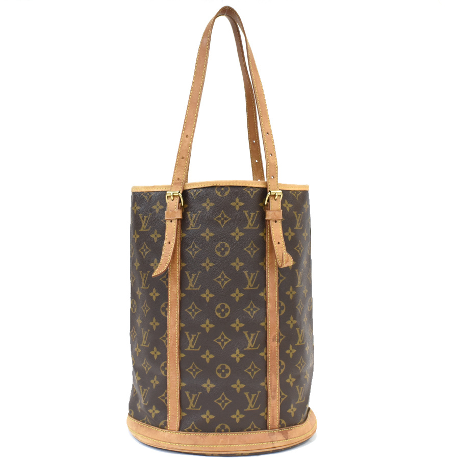 1円◆定価14萬 良品 LOUIS VUITTON ルイヴィトン トートバッグ ショルダー バケットGM M42236 モノグラム ブラウン◆E.Cme.aT-02