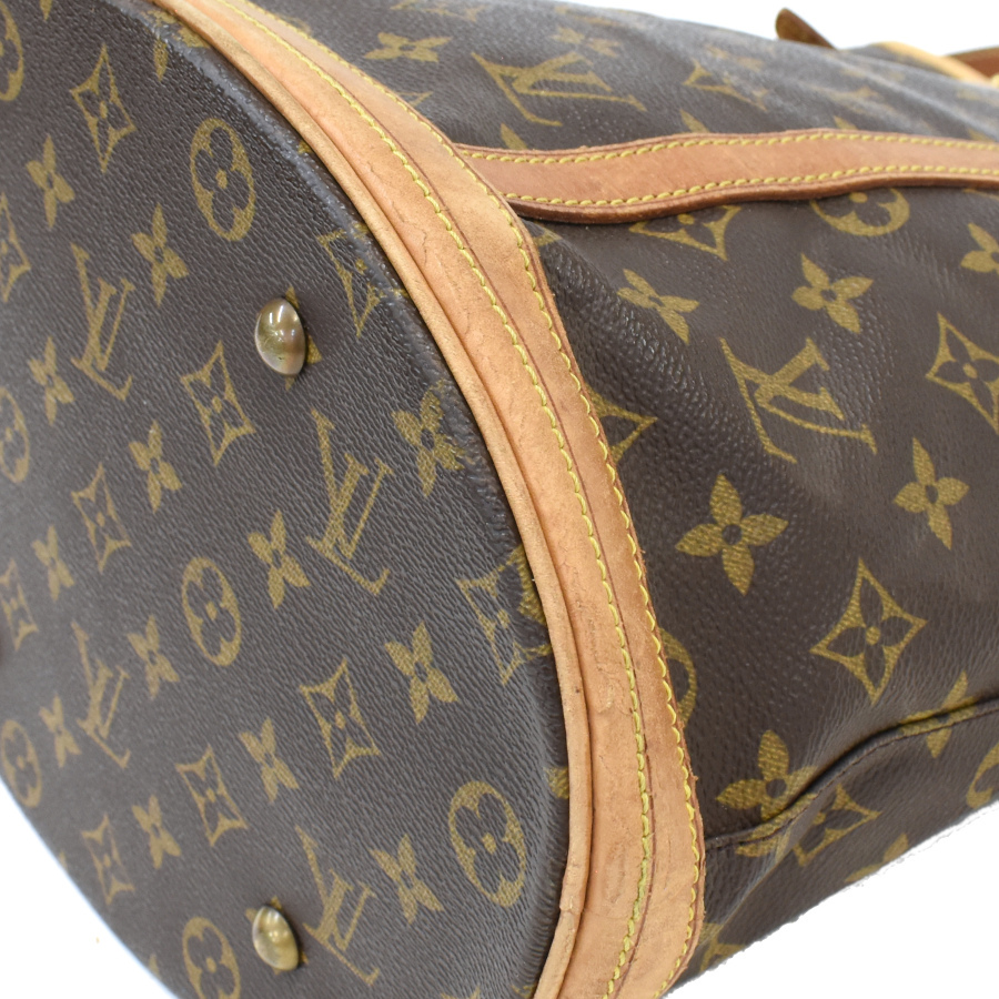 1円◆定価14萬 良品 LOUIS VUITTON ルイヴィトン トートバッグ ショルダー バケットGM M42236 モノグラム ブラウン◆E.Cme.aT-02
