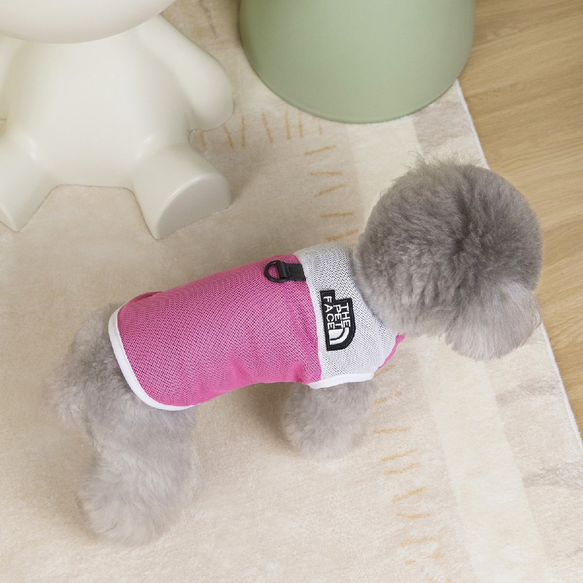 ドッグウェア 犬服 中型犬 ピンク 2XLサイズ メッシュ素材 袖なし 通気性 柔らか 洋服 可愛(ài)い