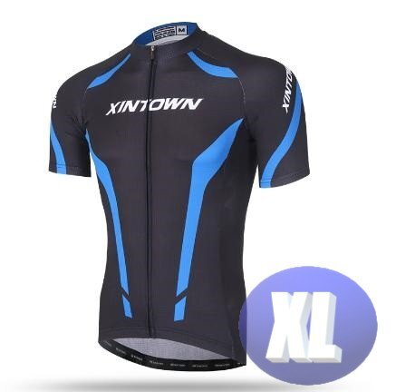XINTOWN サイクリングウェア 半袖 XLサイズ 自転車 ウェア サイクルジャージ 吸汗速干防寒 新品 インポート品【n609-bl】
