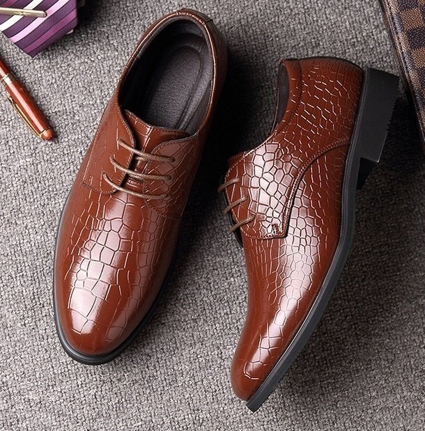  мужской бизнес кожа обувь Brown размер 26.5cm кожа обувь обувь casual . искривление . ходить на работу легкий мягкий новый товар [224]