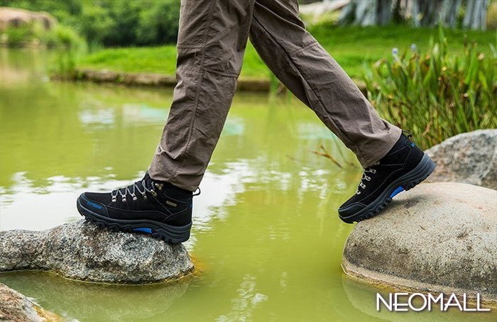 メンズ トレッキングシューズ ブラック 26.5cm【858】ハイカット ハイキングシューズ 防滑 耐磨耗 沖撃吸収 レディース 男女兼用
