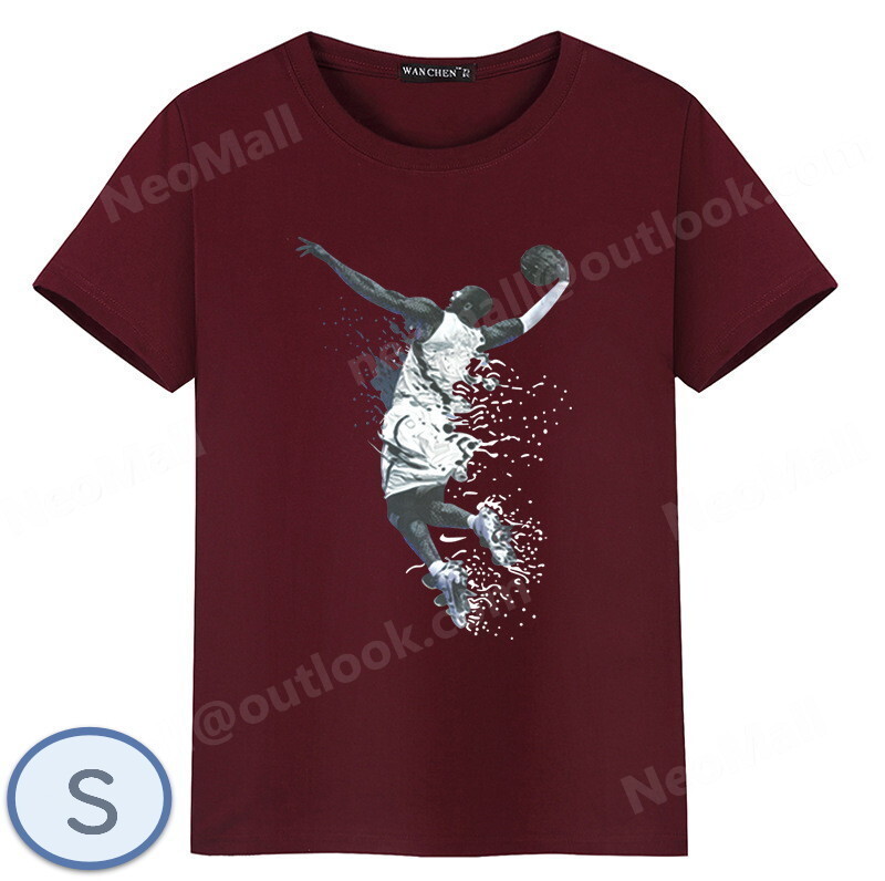  лето . точно * круглый вырез короткий рукав футболка [069] wine red S размер tops рубашка простой иллюстрации принт весна лето 